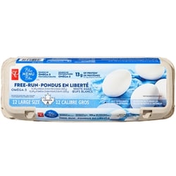 PC Blue Menu Blue Menu Free Run Large White Eggs 12 Pack 12 ea, $0.62/1ea