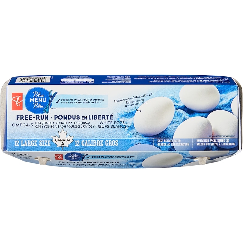 Blue Menu Free Run Large White Eggs 12 Pack
