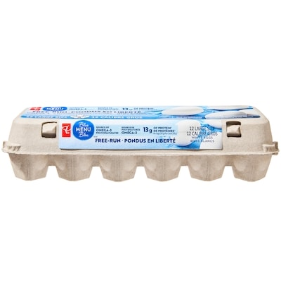 Blue Menu Free-Run Large Size White Eggs 12 Pack
