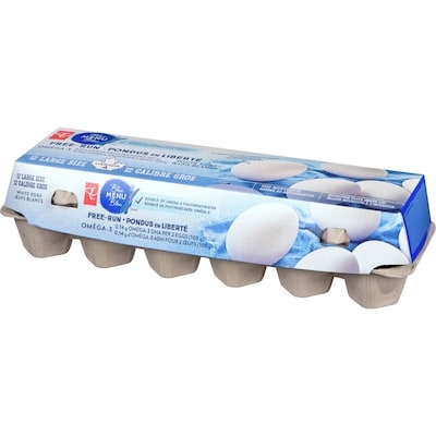 Blue Menu Free-Run Large Size White Eggs 12 Pack