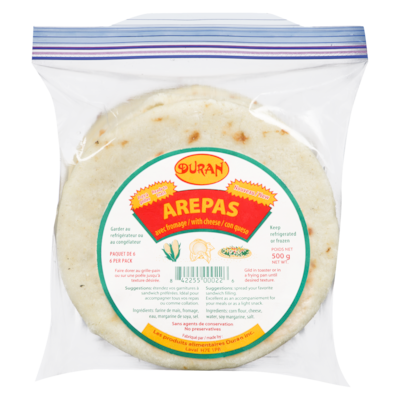 null Arepas White With Cheese 500 g, $1.26/100g