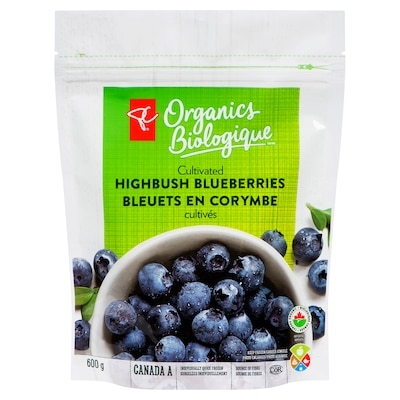 PC Organics Highbush Blueberries 600 g, $1.42/100g
