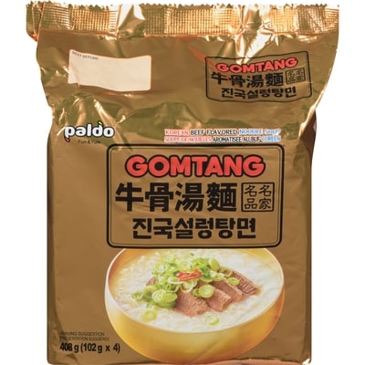 Paldo Gomtang Noodle 4Pk 408 g, 1,22 $/100g