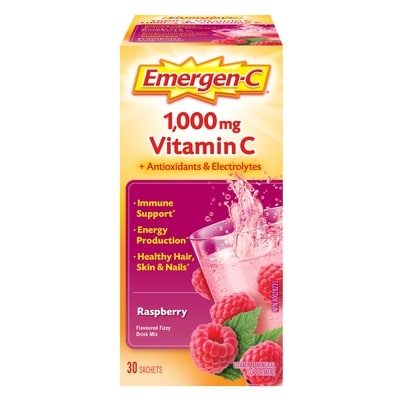 Emergen C Raspberry 1000Mg Vitamin C Supplement, Drink Mix, 30 Count 30 ea, $0.65/1ea