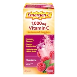 Emergen C Raspberry 1000Mg Vitamin C Supplement, Drink Mix, 30 Count 30 ea, $0.65/1ea