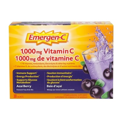 Emergen C Acai Berry 1000Mg Vitamin C Supplement, Drink Mix, 30 Count 30 ea, $0.62/1ea