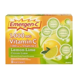 Emergen C Lemon Lime 1000Mg Vitamin C Supplement, Drink Mix, 30 Count 30 ea, $0.62/1ea