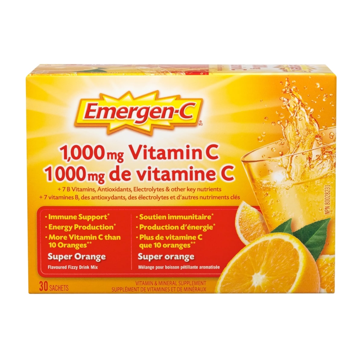 Emergen C Super Orange 1000Mg Vitamin C Supplement, Drink Mix