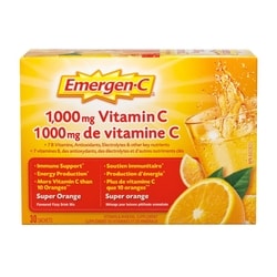 Emergen C Super Orange 1000Mg Vitamin C Supplement, Drink Mix, 30 Count 30 ea, $0.58/1ea