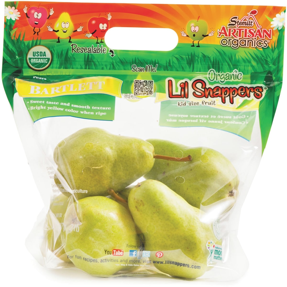 null Organic Lil Snappers Bartlet Pears 910 g, $0.77/100g