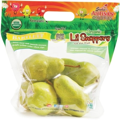 null Organic Lil Snappers Bartlet Pears 910 g, $0.77/100g