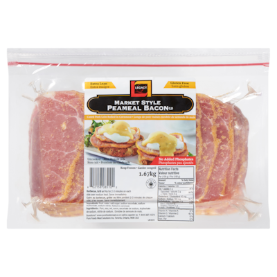 Original Market Style Peameal Bacon 1.66 kg, 1,08 $/100g
