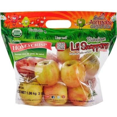 null Lil Snappers Organic Honey Crisp Apples 1.35 kg, $1.04/100g