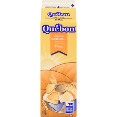 QUÉBON Lait de beurre 1% 1 l, 0,44 $/100ml
