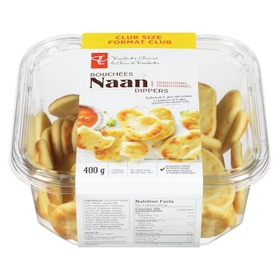 President's Choice Traditional Naan Dippers Flatbreads Club Pack 400 g, $1.88/100g