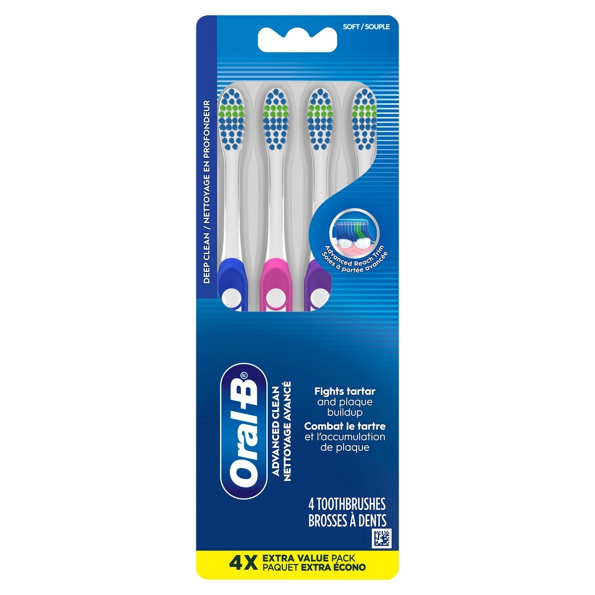 Oral-B Brosse à dents indicateur collection couleur, souples, 4 unités 4 ea, 2,50 $/1ch