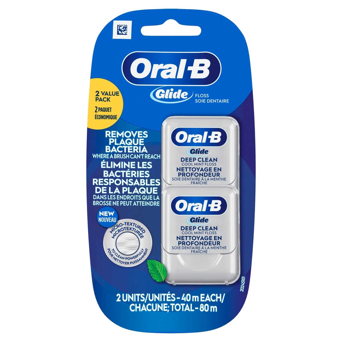 Oral-B Soie dentaire pour un nettoyage en profondeur à saveur de menthe Pro-santé 2 ea, 5,00 $/1ch