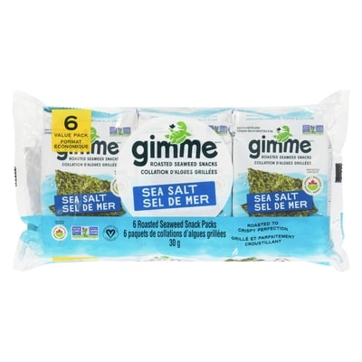 Gimme Organic Go Snack Roasted Seaweed, Sea Salt 5 g, $179.80/100g