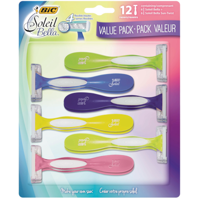 BIC Rasoir jetable Soleil Bella à 4 lames pour femmes 12 ea, 1,83 $/1ch
