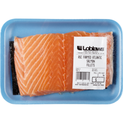null Atlantic Salmon Fillets Fresh Farmed , Skin On, Packaged $39.66/1kg $17.99/1lb