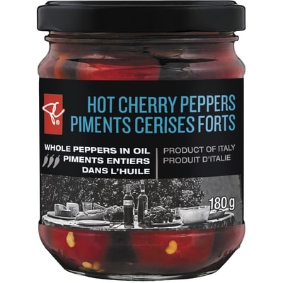 PC Collection noire Piments Cerises Forts Piments Entiers Dans L’Huile 214 g, 4,67 $/100g