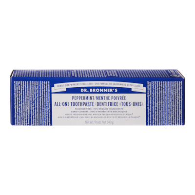 Dr Bronners Dentifrice, menthe poivrée 140 g, 7,40 $/100g