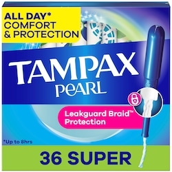 Tampax Pearl Tampons with LeakGuard Braid, Super, 36 Ct 36 ea, $0.33/1ea