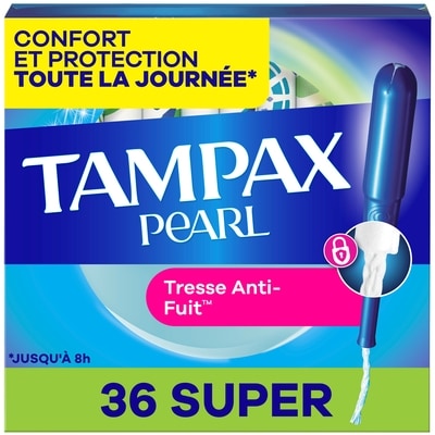 Tampax Tampons Pearl avec tresse anti-fuites LeakGuard, super, 36 tampons 36 ea, 0,35 $/1ch