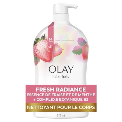 Olay Gel douche, parfum rafraîchissant fraise et menthe 887 ml, 1,24 $/100ml