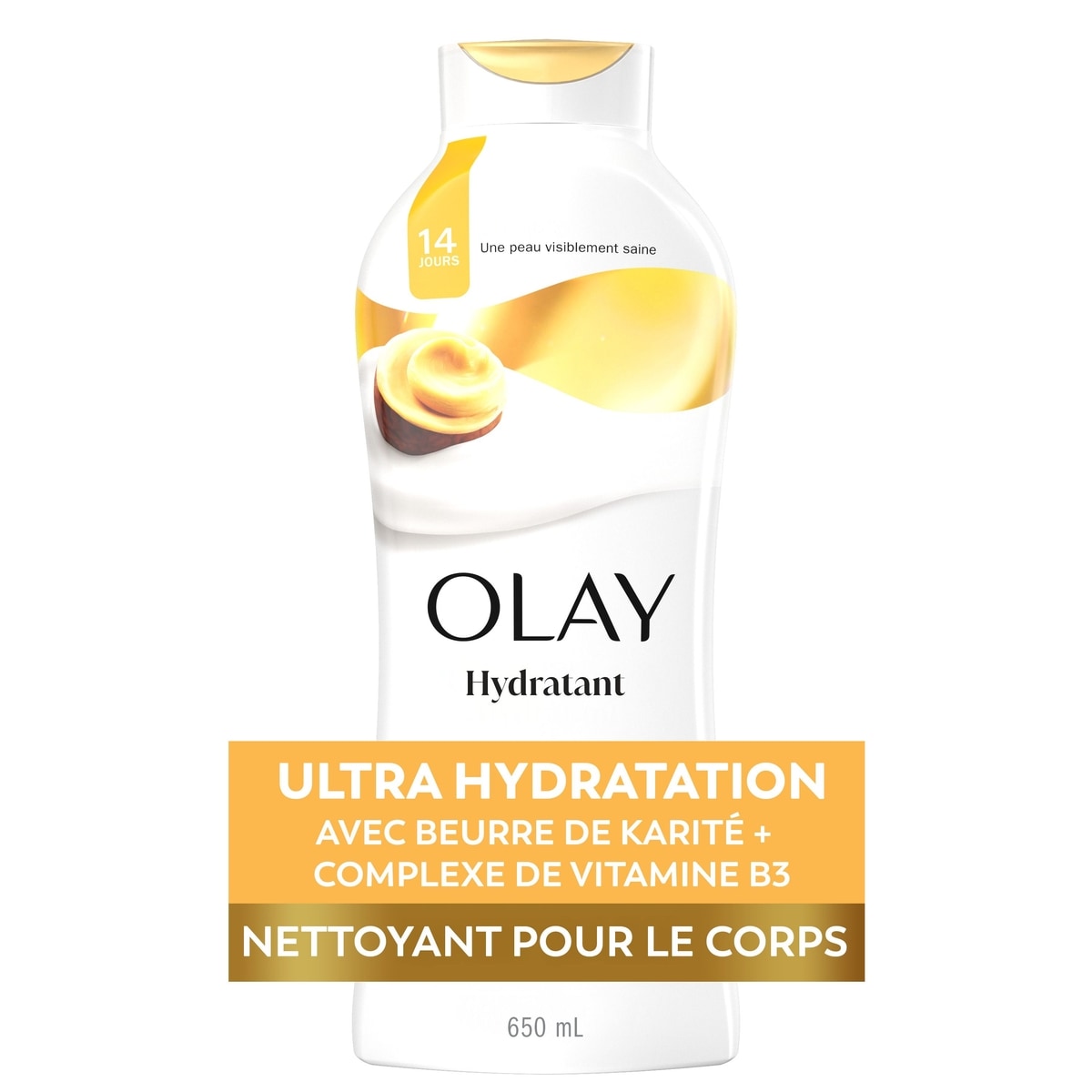 Olay Gel de douche ultra hydratant avec beurre de karité 650 ml, 1,69 $/100ml