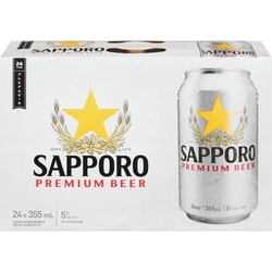 Sapporo Beer (ID required at pick-up) 24x355.0 ml, $0.41/100ml