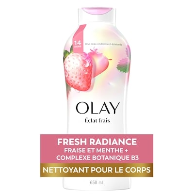 Olay Gel douche, parfum rafraîchissant fraise et menthe 650 ml, 1,69 $/100ml
