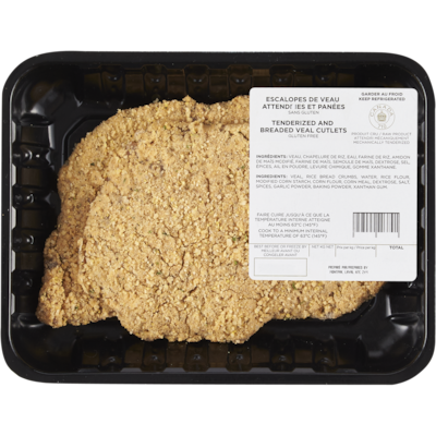 Montpak Côtelette de veau panée 30,84 $/1kg 13,99 $/1lb