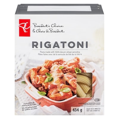 President's Choice Rigatoni Pasta 454 g, $0.55/100g