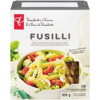 President's Choice Fusilli Pasta 454 g, $0.66/100g