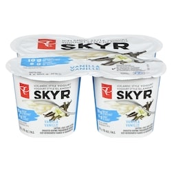 President's Choice Vanilla Skyr Icelandic Style 0% M.F. Yogurt 4x100.0 g, $1.00/100g