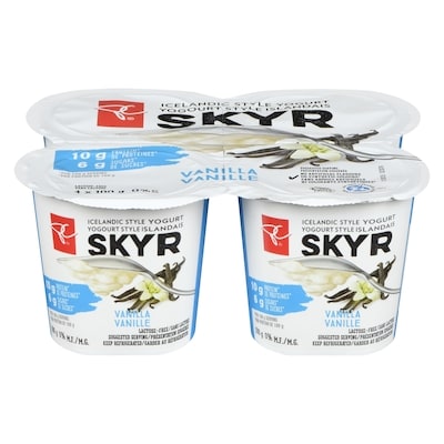 le Choix du Président Yogourt style islandais skyr 0 % M.G., vanille 4x100.0 g, 1,00 $/100g