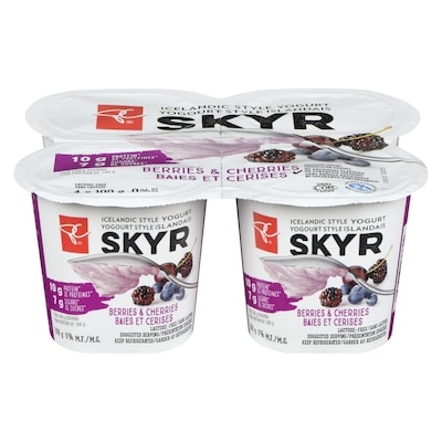 le Choix du Président Yogourt style islandais skyr 0 % M.G., fortifruits 4x100.0 g, 1,00 $/100g