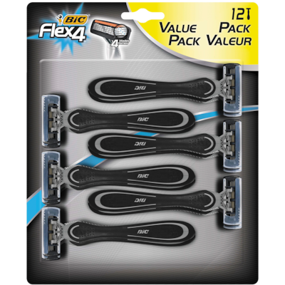 BIC Rasoirs jetables Flex 4 pour hommes 12 ea, 1,83 $/1ch