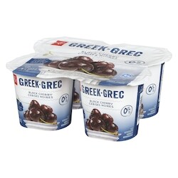 President's Choice Black Cherry 0% M.F. Greek Yogurt - 4x100.0 g