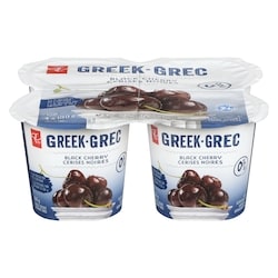 le Choix du Président Yogourt grec 0 % M.G., cerises noires  4x100.0 g, 1,00 $/100g