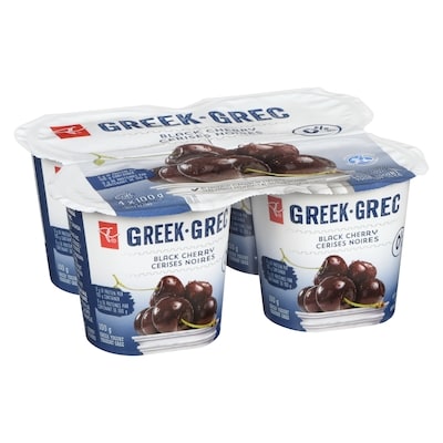 Yogourt grec 0&nbsp;% M.G., cerises noires 