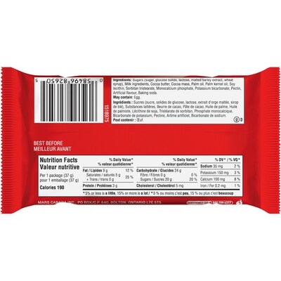 Barre au chocolat au lait, format standard