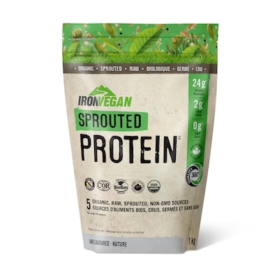 Iron Vegan Sprouted Protein, Nature 1 kg, 7,40 $/100g