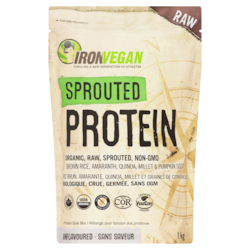 Iron Vegan Sprouted Protein Mélange pour Boisson aux Protéinee Sans Saveur 1 kg, 6,90 $/100g