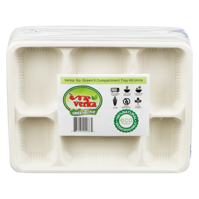 Verka Green Line 6 Compartment Tray 1 ea, $0.30/1ea
