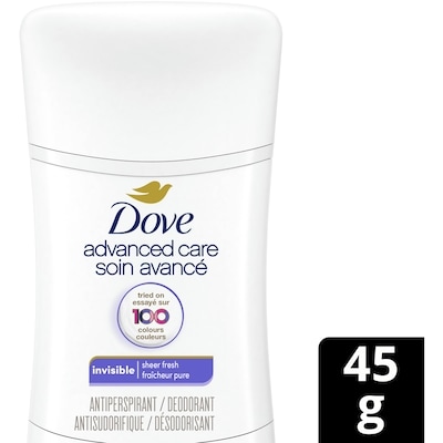 Dove Soin Avancé Invisible Antisudorifique Parfum Fraîcheur Pure 45 g, 13,33 $/100g