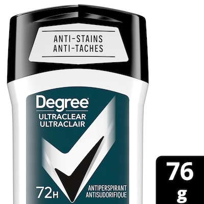 Degree Men UltraClear Antisudorifique, Noir+Blanc, Protection contre la transpiration et les odeurs pendant 72 heures 76 g, 8,88 $/100g