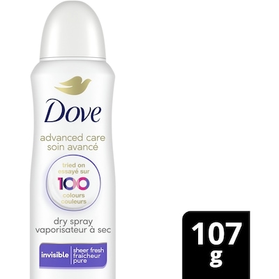 Dove Advanced Care Invisible Dry Spray Antiperspirant Sheer Fresh Scent 107 g, $9.80/100g