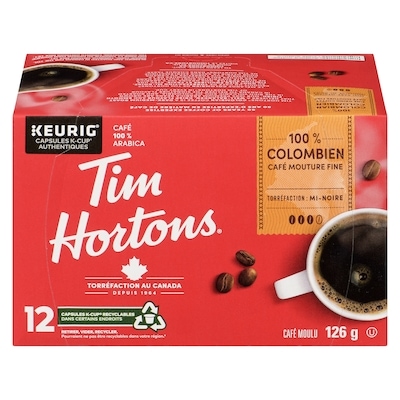 Tim Hortons K-Cup, colombien 12 ea, 1,33 $/1ch